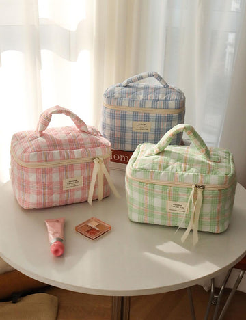 Simple Plaid Large Capacity Makeup Bag DP25E866