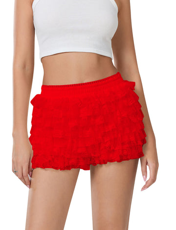 Ruffle Solid Color Low Waist Shorts DP25B672