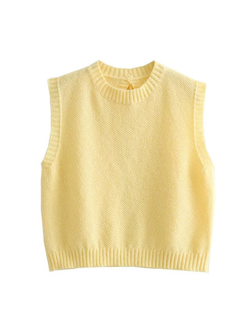 Casual Round Neck Sleeveless Backless Vest DP25E909