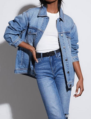 Casual Loose Long Sleeve Denim Jacket DP25E829
