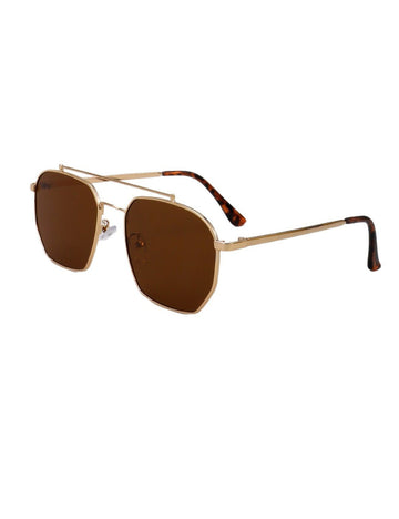 Vintage Double Bridge Square Metal Sunglasses DP25D957