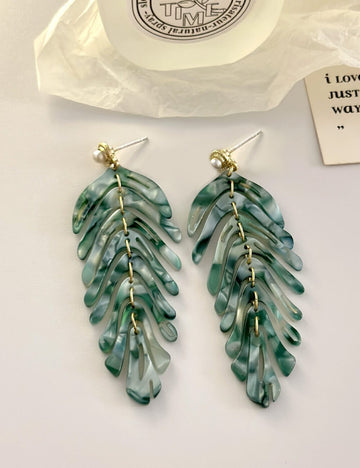 Bohemian Unique Leaf Tassel Stud Earrings DP25D847