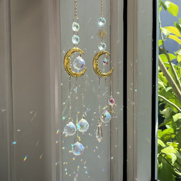 Metal Sun Moon Crystal Home Hangings DP25A931