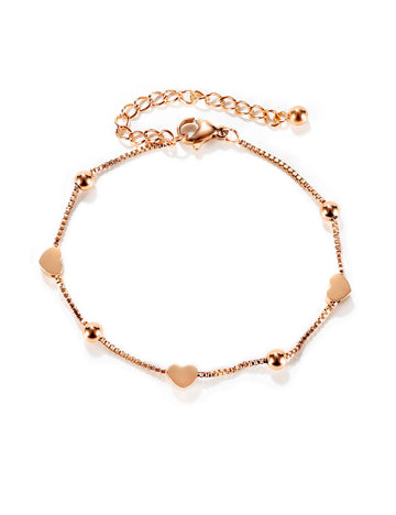 Minimalist Stainless Steel Heart Chain Bracelet DP25E776