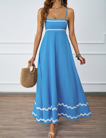 Ruffle Sleeveless Spaghetti Maxi Dress DP25B523