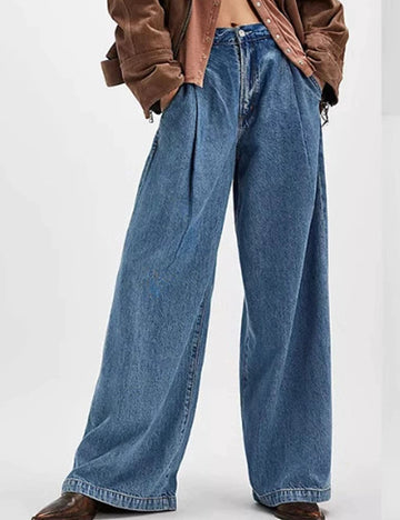 Vintage Loose Wide Leg Long Denim Jeans DP25E463