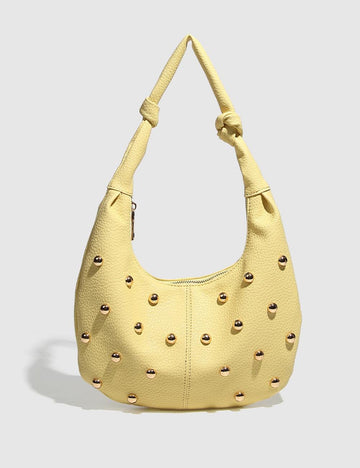 Trendy Studded Solid Color Shoulder Bag DP25F698