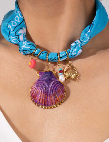 Cute Heart Pendant Colorful Scarf Necklace DP25E816