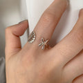 Minimalist Electroplated Starfish Statements Open Ring 8ZA6JRG141L