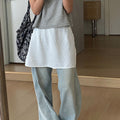 Fashion Jacquard Wrap Tie Side Layered Mini Skirt MK2BW6W1SL05