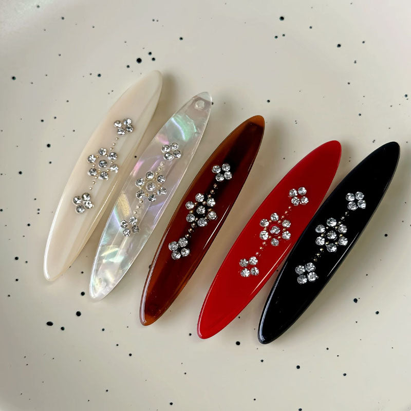 Vintage Rhinestone Floral Barrette - DippedShop Wholesale - #8403