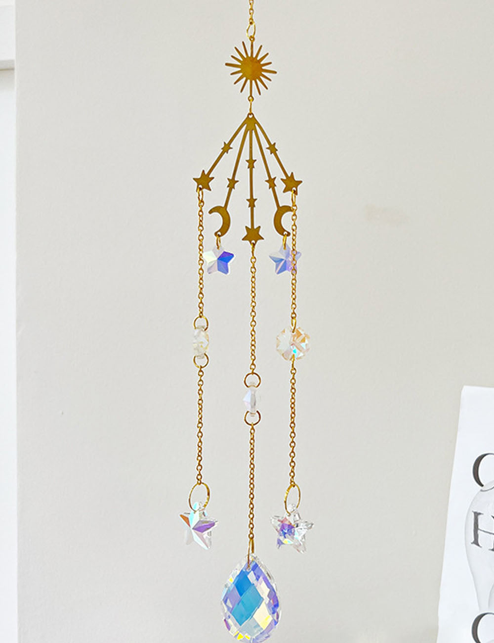 Star Moon Crystal Sun Catcher - DippedShop Wholesale - #8419