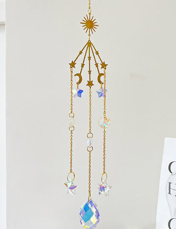 Star Moon Crystal Sun Catcher - DippedShop Wholesale - #8419