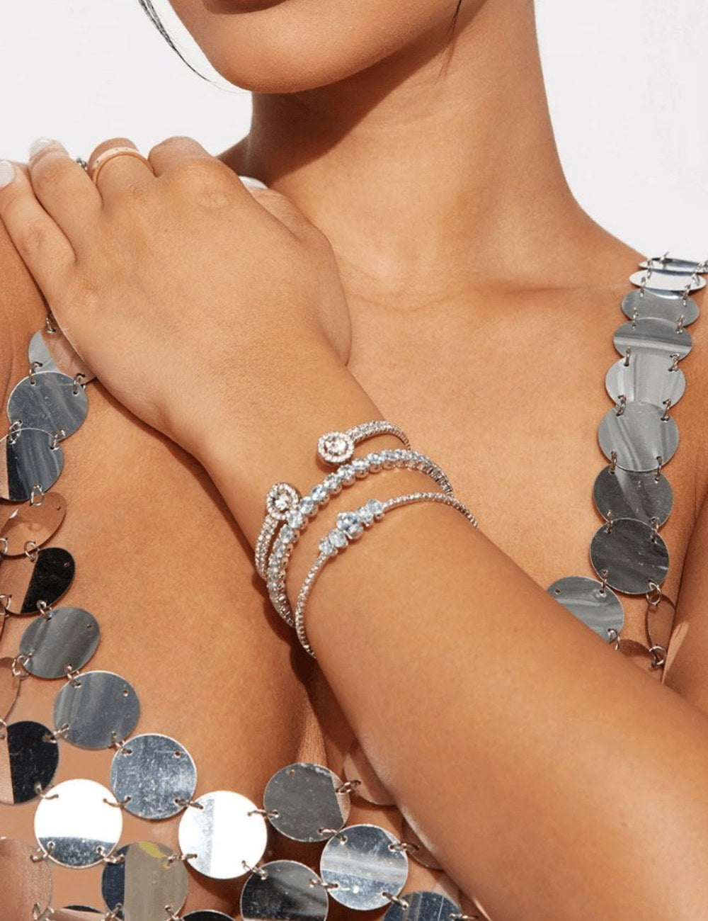 Rhinestone Layered Adjustable Bracelets Set DPJB0906