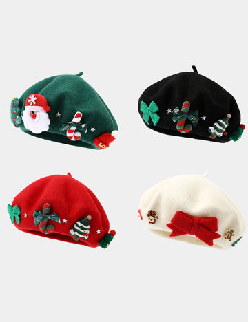 Winter Elegant Wool Blend Christmas Beanie Hat DP25H447