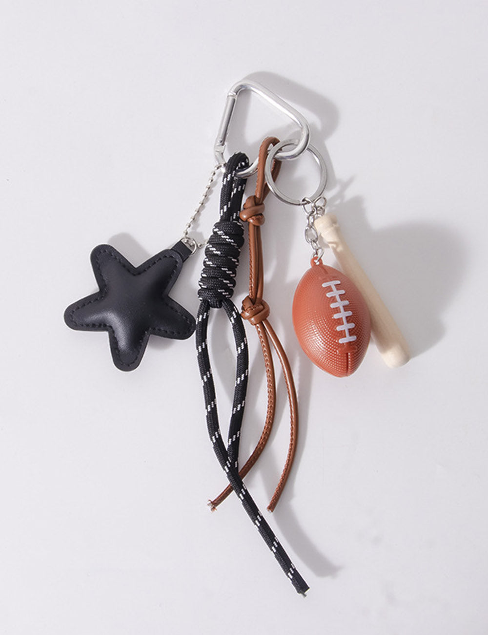 Simple Leather Star Baseball Keychain Bag Charm DP25E494