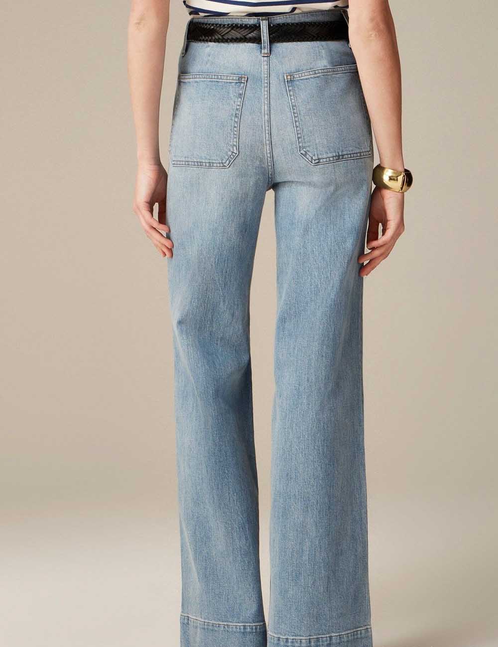 Simple Mid Waist Wide Leg Denim Pants DP25G682