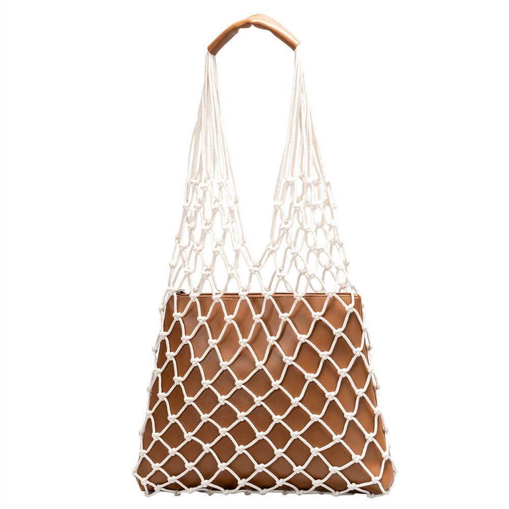 Net Woven Shoulder Tote Bag DP25B749