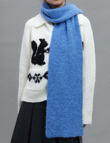 Knit Wool Blend Solid Color Winter Scarf DP25F628
