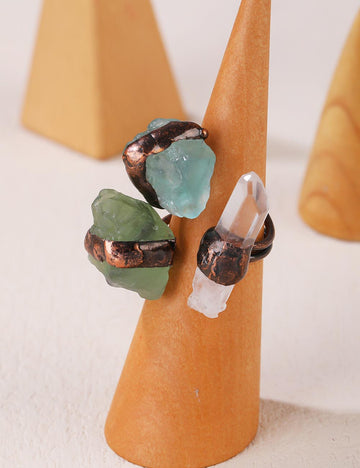 Vintage Irregular Crystal Stone Open Ring DP25F468