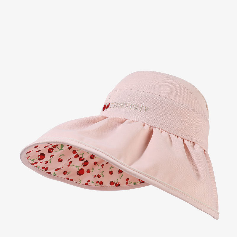 Casual Reversible Embroidery Wide Brim Sun Hat 8BK6HAT168T