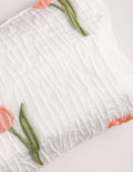 Tulip Jacquard Pleated Cosmetic Bag - DippedShop Wholesale - #7651