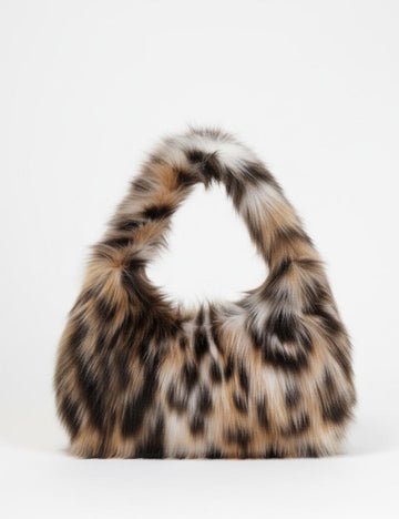Winter Leopard Print Fluffy Underarm Handbag DP25G667
