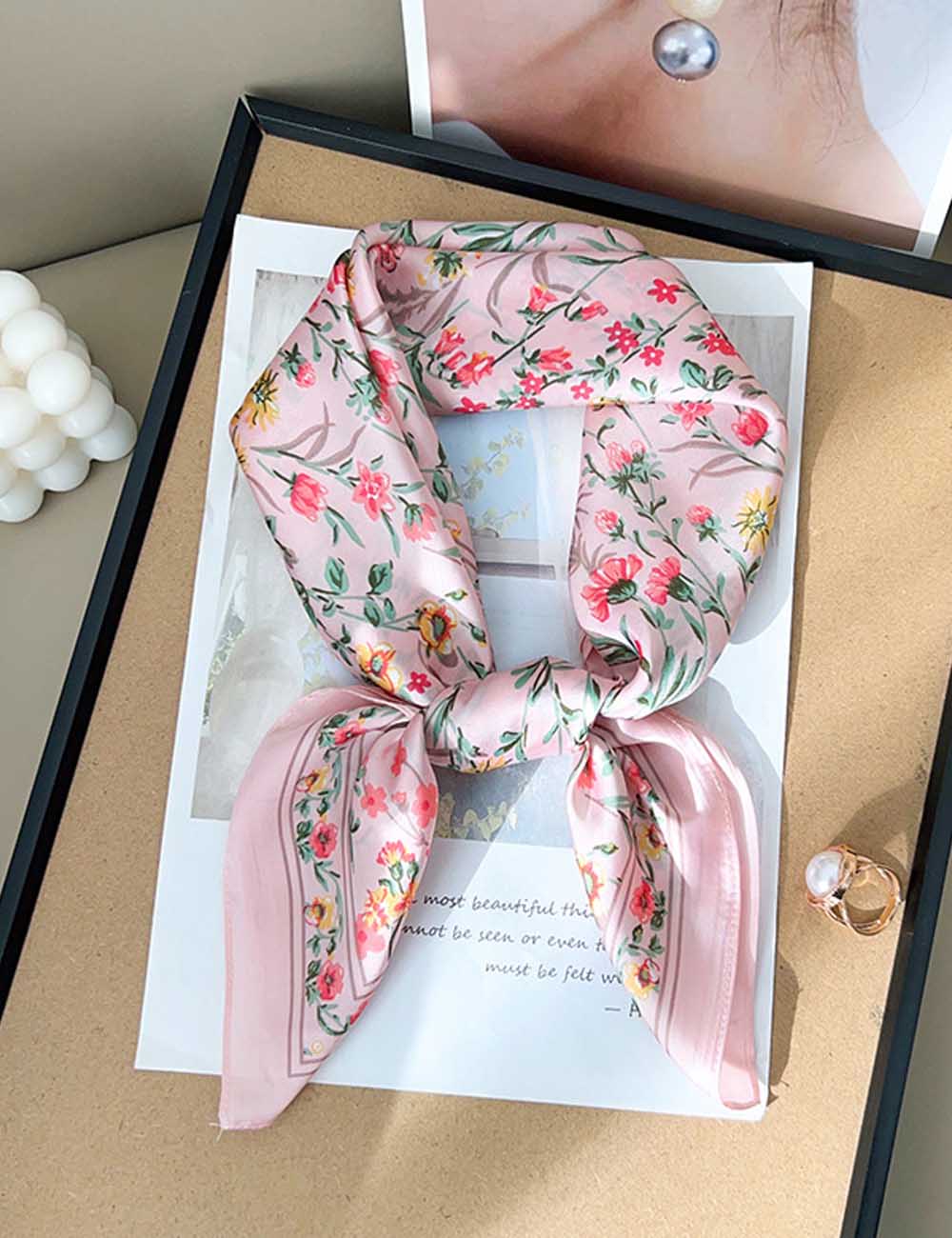 Floral Print Square Scarf - DippedShop Wholesale - #0083