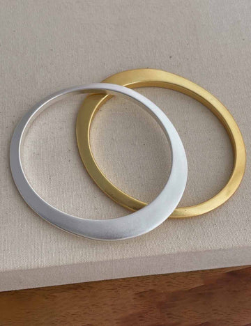 Minimalist Matte Irregular Round Bangle Bracelet DP25F817