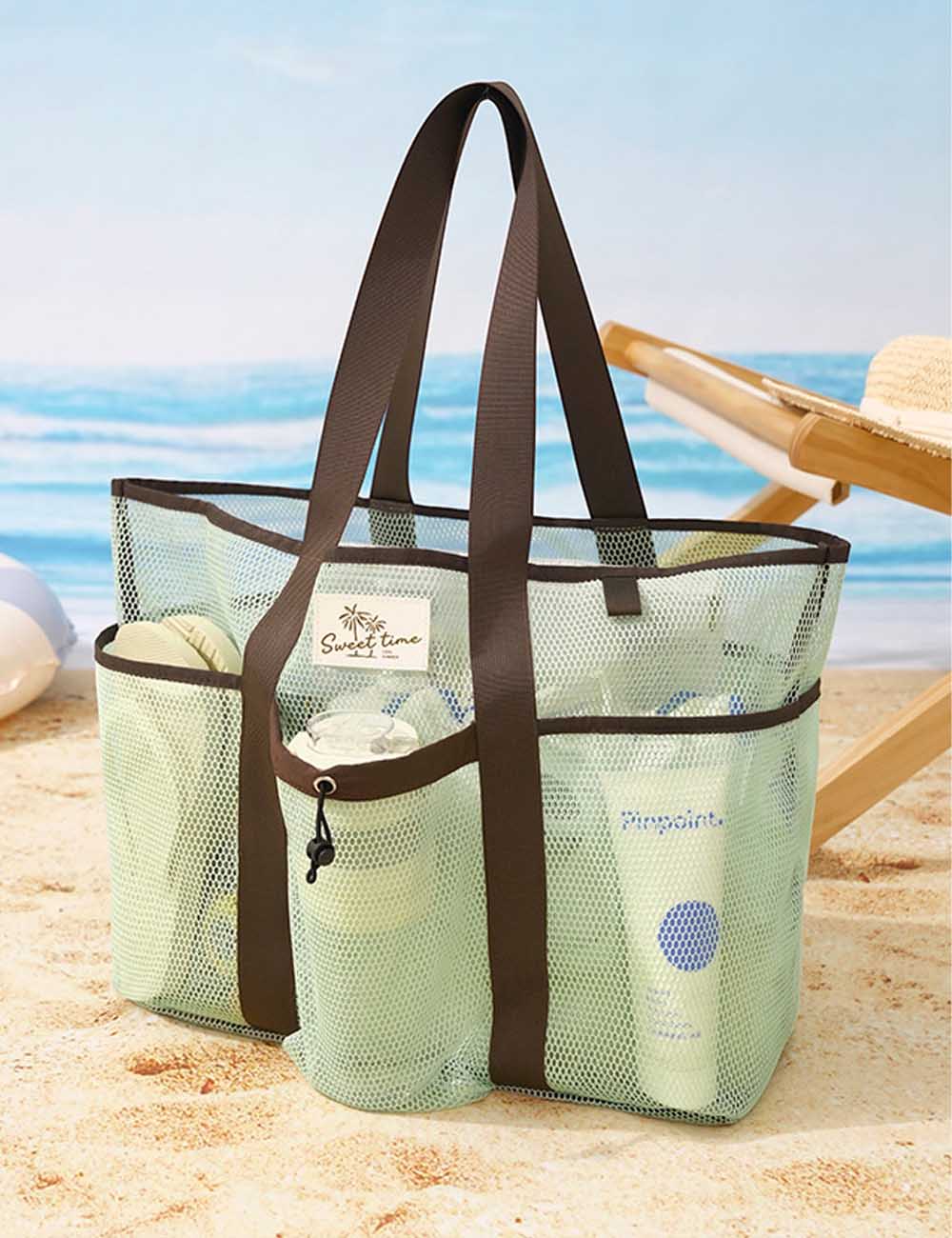 Fashion Large Capacity Mesh Beach Shoulder Bag 8BW6BOB84T
