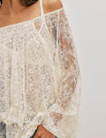 Lace Off Shoulder Bow Tie Top - DippedShop Wholesale - #6435