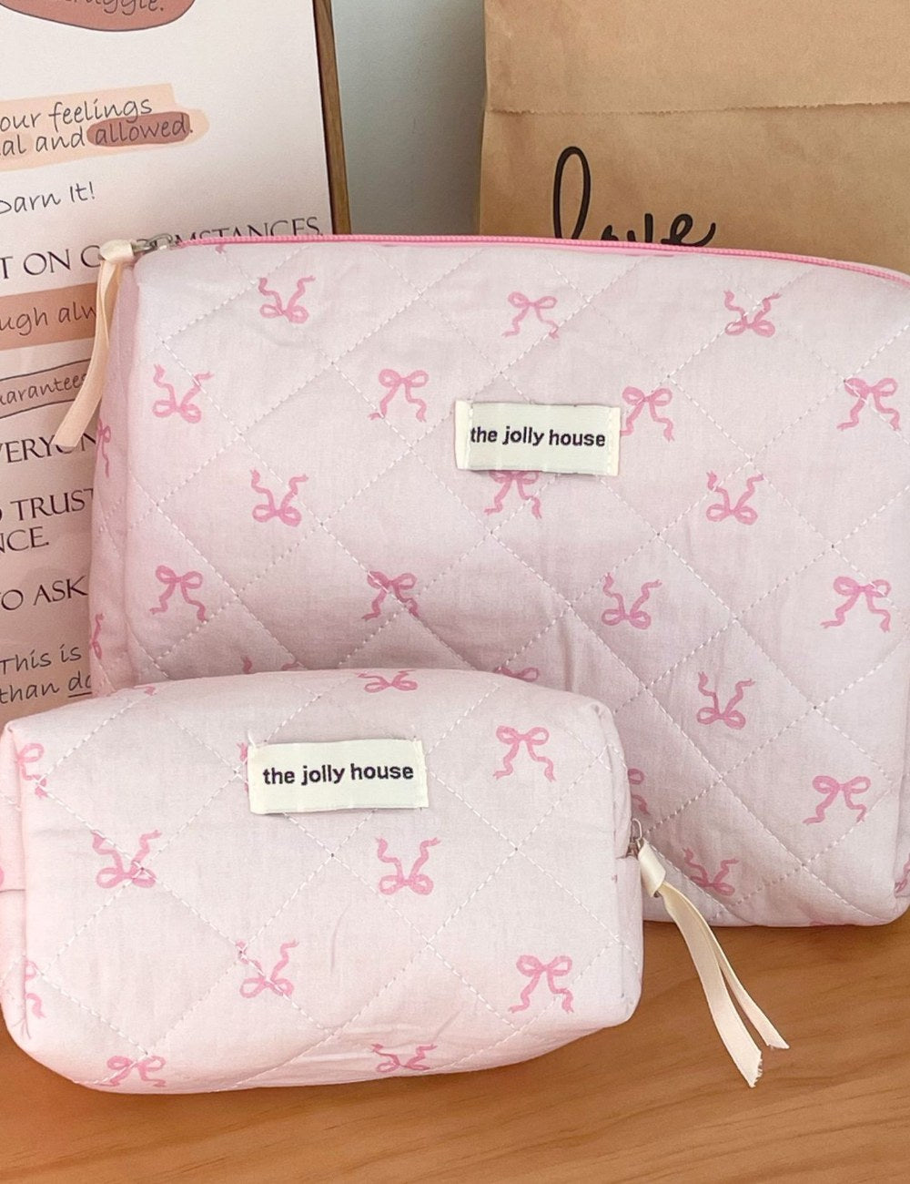 Pink Bow Large Capacity Sweet Make Up Bag DPB2420
