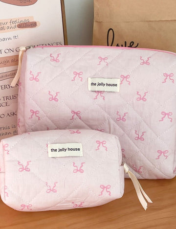 Pink Bow Large Capacity Sweet Make Up Bag DPB2420