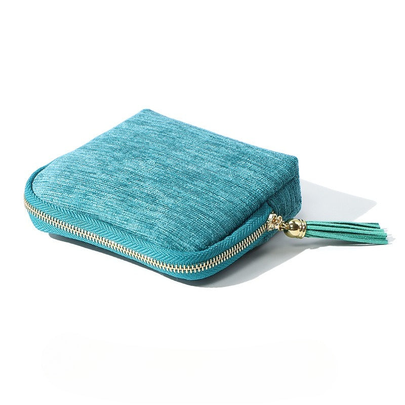 Solid Color Square Shape Tassel Jewelry Organizer Bag 8CW6BOB296L