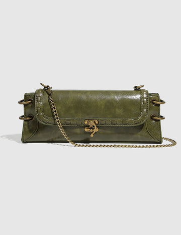 Vintage Square Shoulder Bag With Chain Strap DP225F699