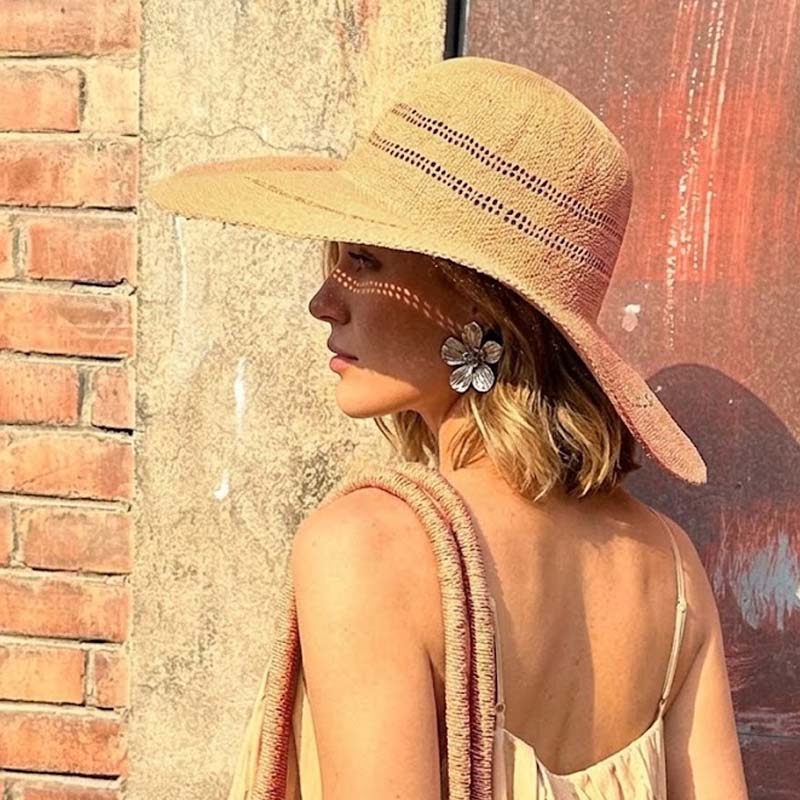 Wide Brim Foldable Straw Hat - DippedShop Wholesale - #6611