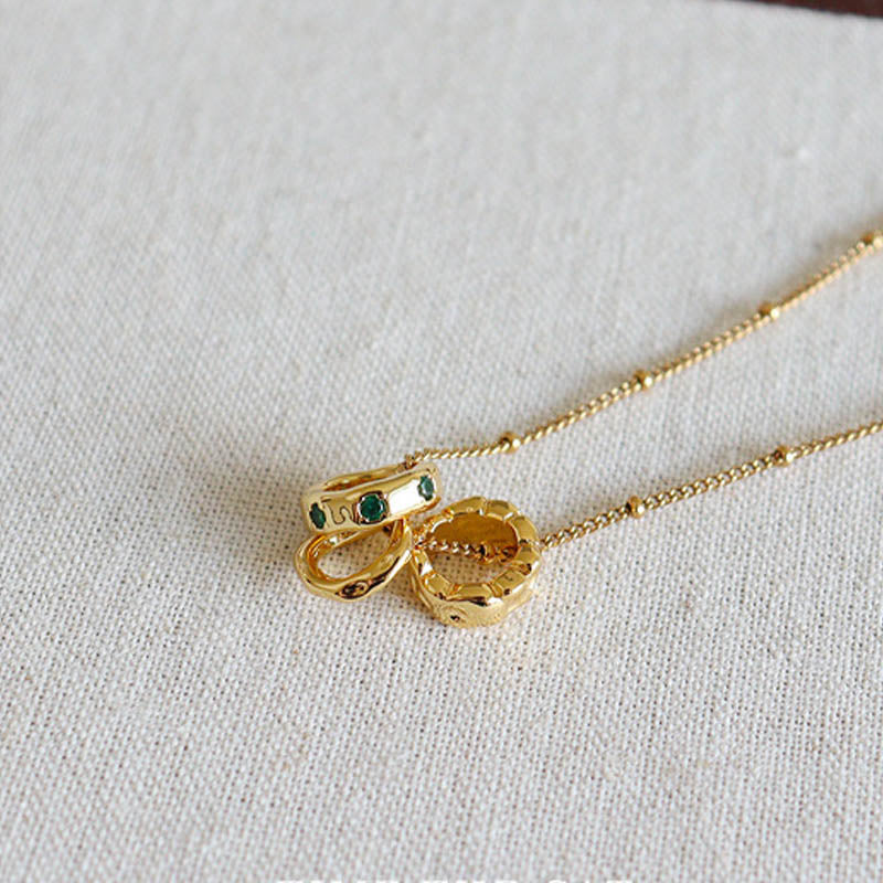 Gold Plated CZ Chain Necklace - DippedShop Wholesale - #3891