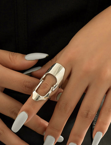 Hellow Geometric Exaggerated Index Ring DPJR29