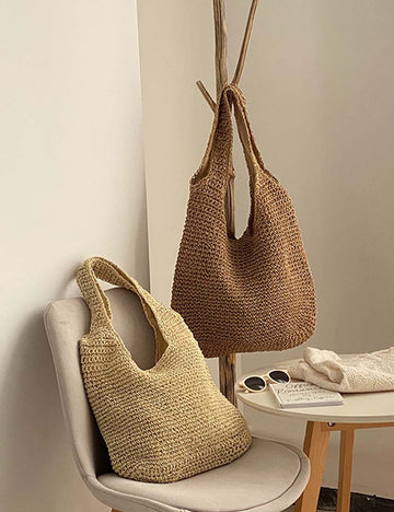Woven Straw Shoulder Bag - DippedShop Wholesale - #6131