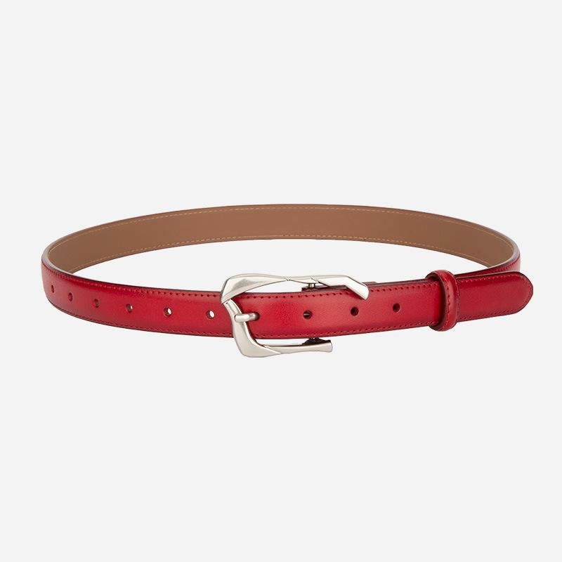 Trendy Unique Metal Buckle Skinny Leather Belt MK2LEEP6W6JBT33