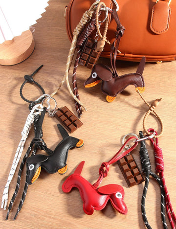 Leather Dog Rope Braided Bag Charms DP25B536