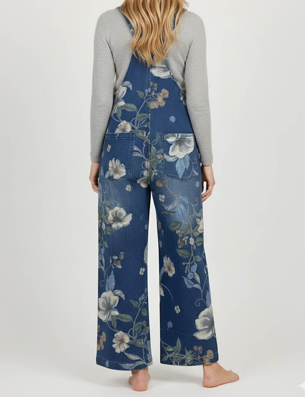 Floral Denim Bib Overalls - DippedShop Wholesale - #4467