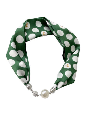 Pearl Rhinestone Polka Dot Satin Scarf DP25F446