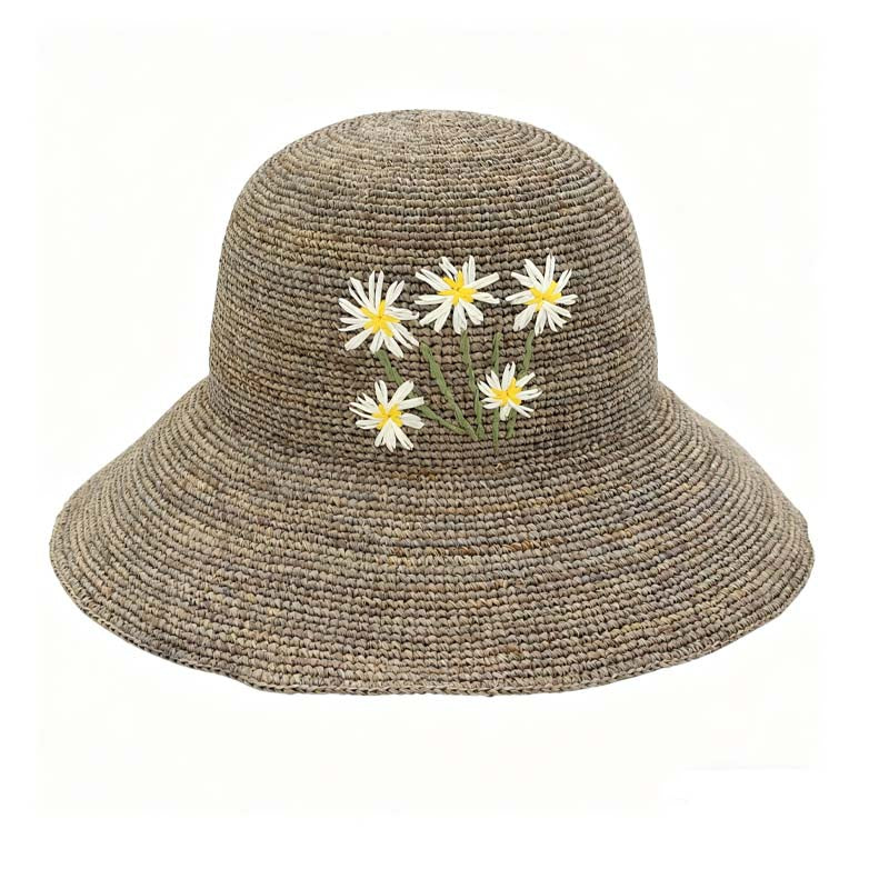 Handmade Flower Embroidery Straw Hat - DippedShop Wholesale - #5603
