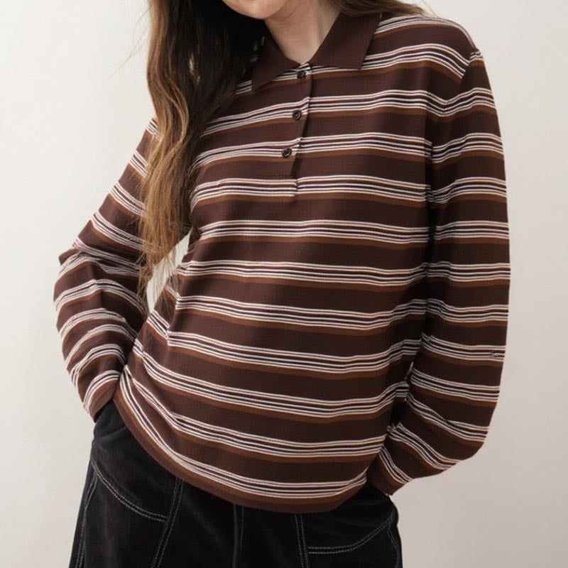 Vintage Striped Polo Shirt - DippedShop Wholesale - #1939