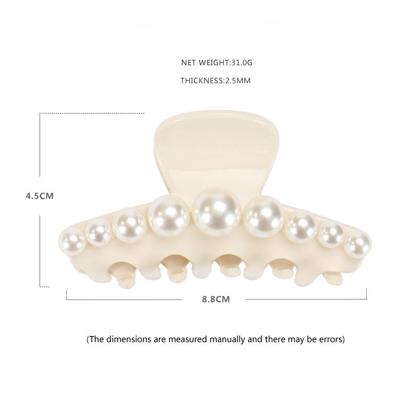 Vintage Big Pearl Acetate Hair Claw MK2PPM6W6HCP356