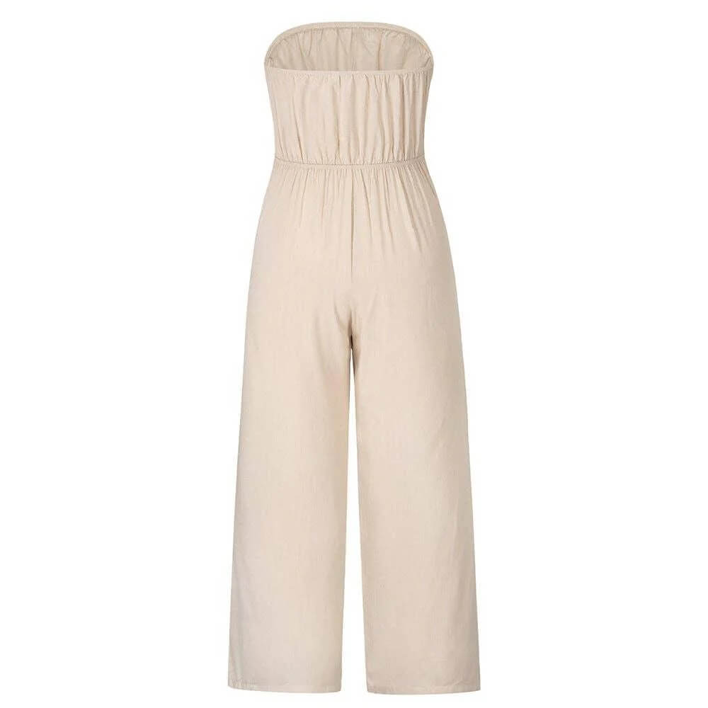 Strapless Tie Jumpsuit - DippedShop Wholesale - #0963