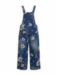 Floral Denim Bib Overalls - DippedShop Wholesale - #0003