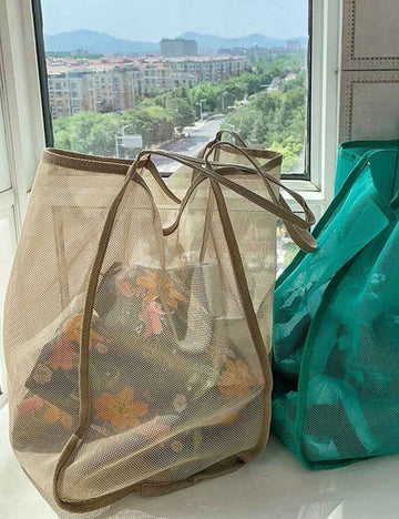 Solid Color Transparent Mesh Storage Bag 8BW6BOB79L