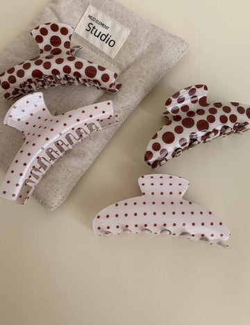Simple Polka Dot Color Block Hair Claw DP25F573
